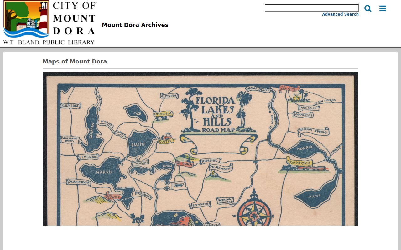 Lake County city directory Mount Dora historical map collection