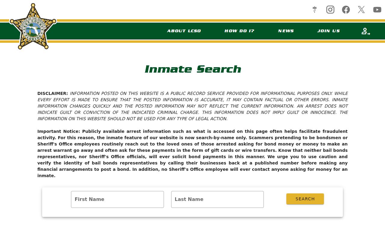 Lake County resident lookup sheriff inmate search